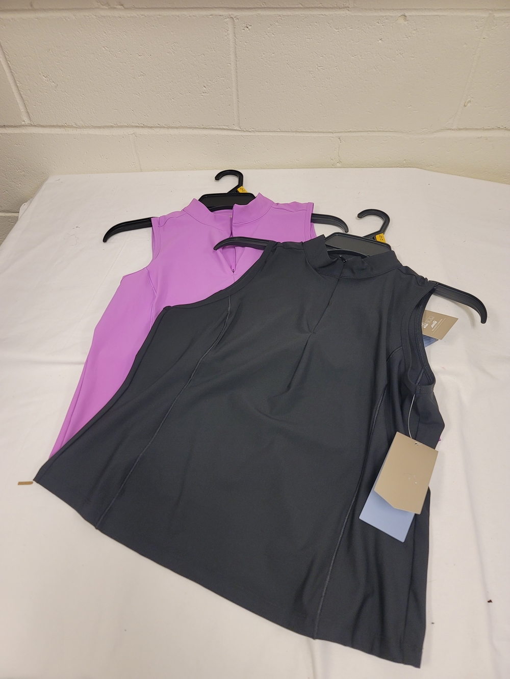 Sleeveless Mock Neck Performance Top - Black